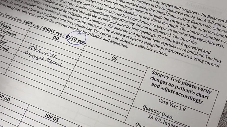 Phaco Documentation Sheet
